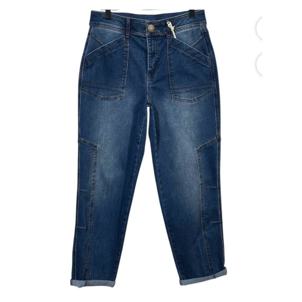Democracy AB Solution Jeans Women's Sz 14 Blue High Rise Tampered Straight Leg
